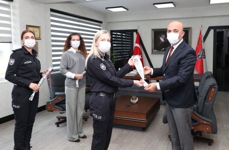 İL EMNİYET MÜDÜRÜ MEHMET ŞAHNE, KADIN POLİSLERİ MAKAMINDA ZİYARET ETTİ