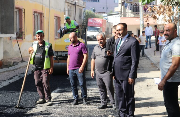 BAŞKAN YILMAZ, KURDALİ MAHALLESİNDE ASFALT ÇALIŞMALARINI İNCELEDİ