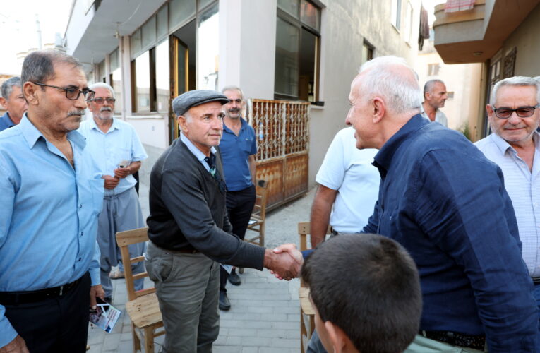 AKDENİZ BELEDİYE BAŞKANI GÜLTAK, ADANALIOĞLU MAHALLESİNİ ZİYARET ETTİ, VATANDAŞLARIN TALEPLERİNİ DİNLEDİ