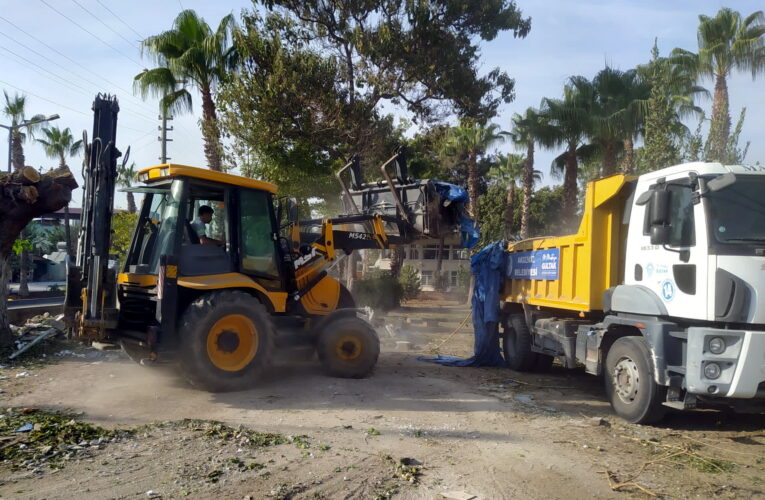 Kuruyan ağaçlar yenileniyor, dallar ve çimler budanıyor