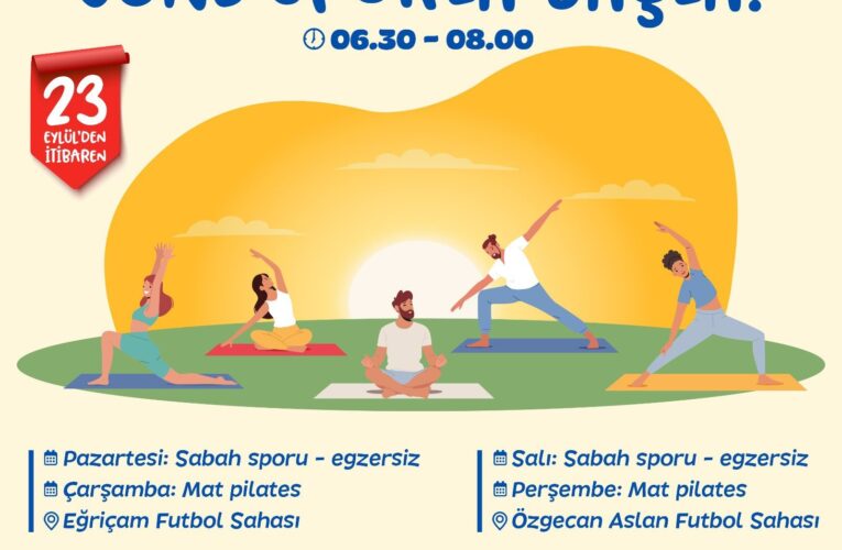 Yenişehir Belediyesinin sabah sporu ve mat pilates etkinlikleri başlıyor