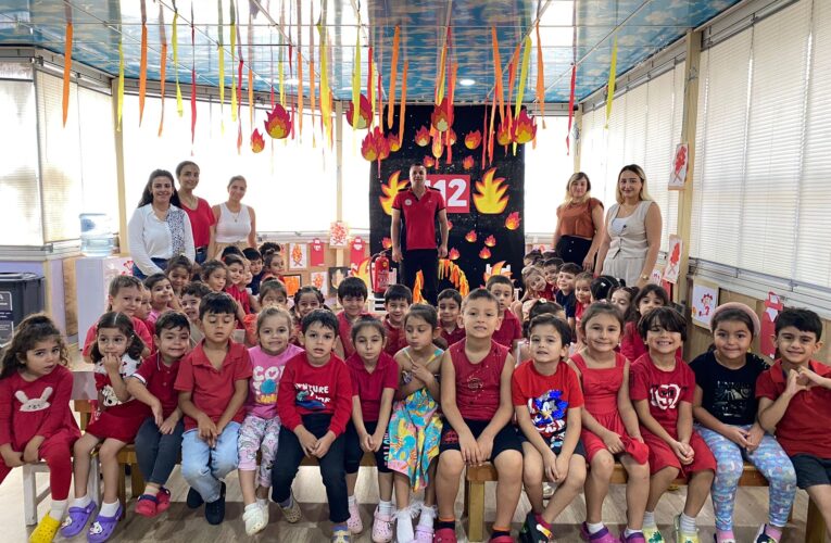 ÇOCUK GELİŞİM MERKEZİ MİNİKLERİ BİR SAATLİĞİNE İTFAİYECİ OLDU